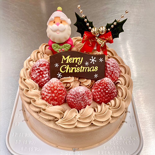 冨永松栄堂パティスリー　クリスマスケーキ　Merry Xmas　チョコクリーム